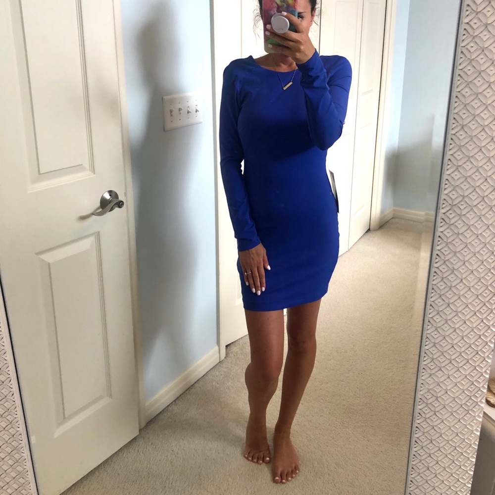 NWT- royal blue Bebe body-con dress